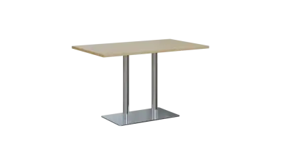 RGT 52 stůl hranatý, noha trubková, nerez, deska 25 mm, široký 1200 mm, bříza světlá